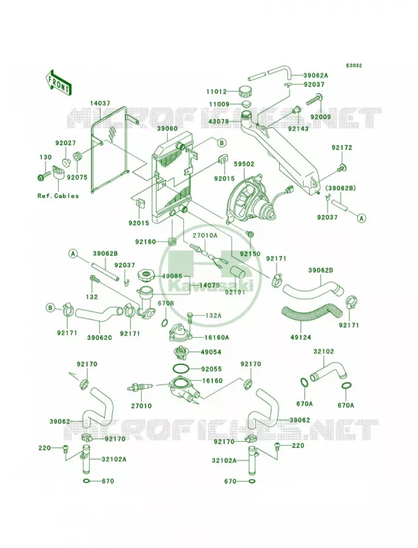 Radiator Kawasaki MOTOS 500 2006 Vulcan 500 LTD  EN500C6F