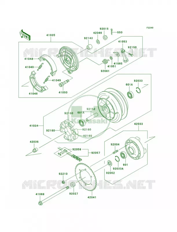 Rear WheelChain Kawasaki MOTOS 500 2006 Vulcan 500 LTD  EN500C6F