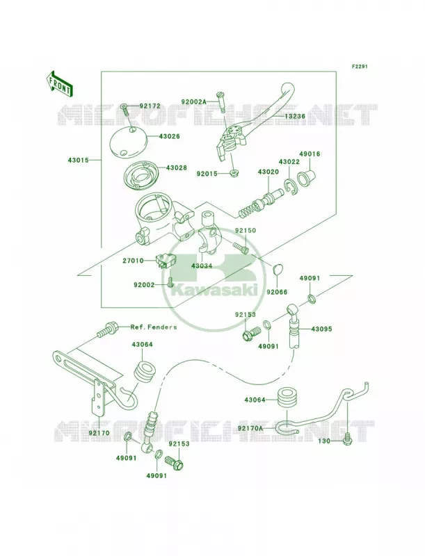 Front Master Cylinder Kawasaki MOTOS 1500 2006 Vulcan 1500 Classic  VN1500N6F