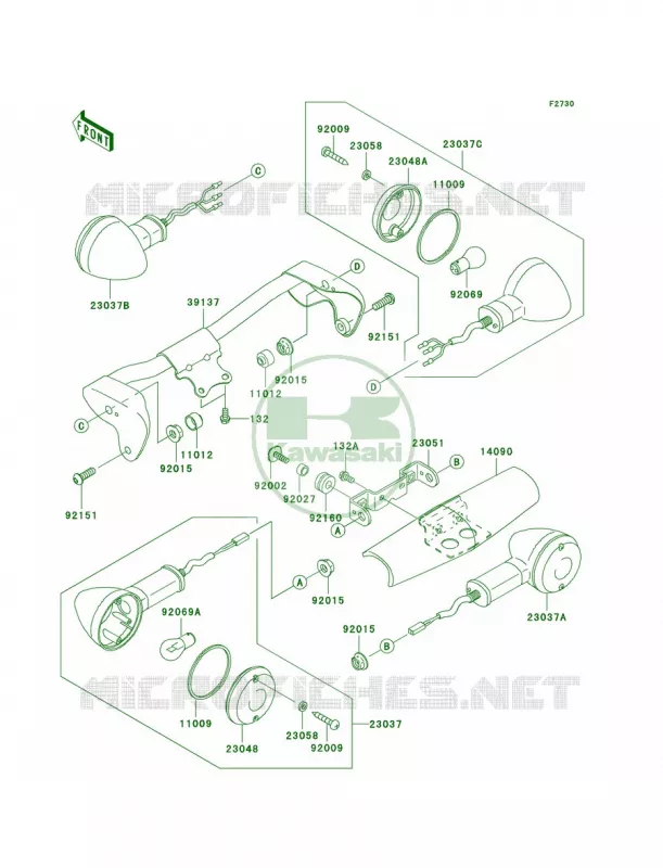 Turn Signals Kawasaki MOTOS 1500 2006 Vulcan 1500 Classic  VN1500N6F