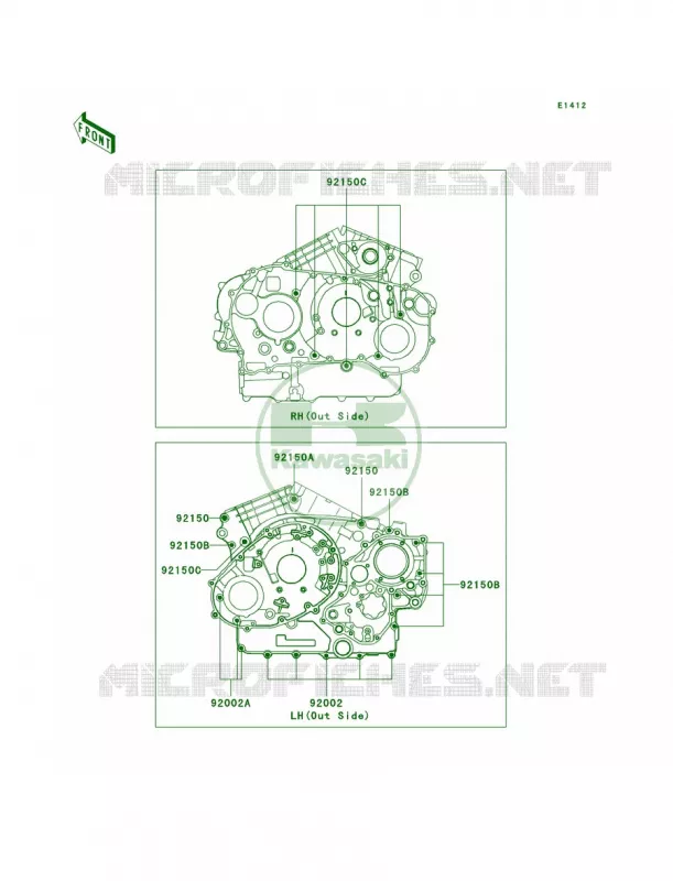 Crankcase Bolt Pattern Kawasaki MOTOS 1500 2006 Vulcan 1500 Classic  VN1500T6F