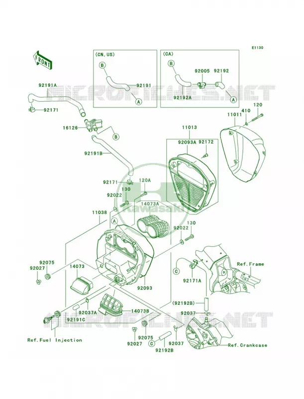 Air Cleaner Kawasaki MOTOS 2000 2006 Vulcan 2000  VN2000A6F