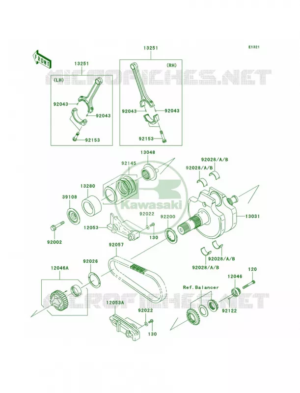 Crankshaft Kawasaki MOTOS 2000 2006 Vulcan 2000  VN2000A6F