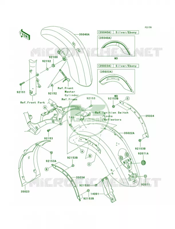 Fenders Kawasaki MOTOS 2000 2006 Vulcan 2000  VN2000A6F