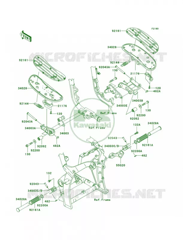 Footrests Kawasaki MOTOS 2000 2006 Vulcan 2000  VN2000A6F