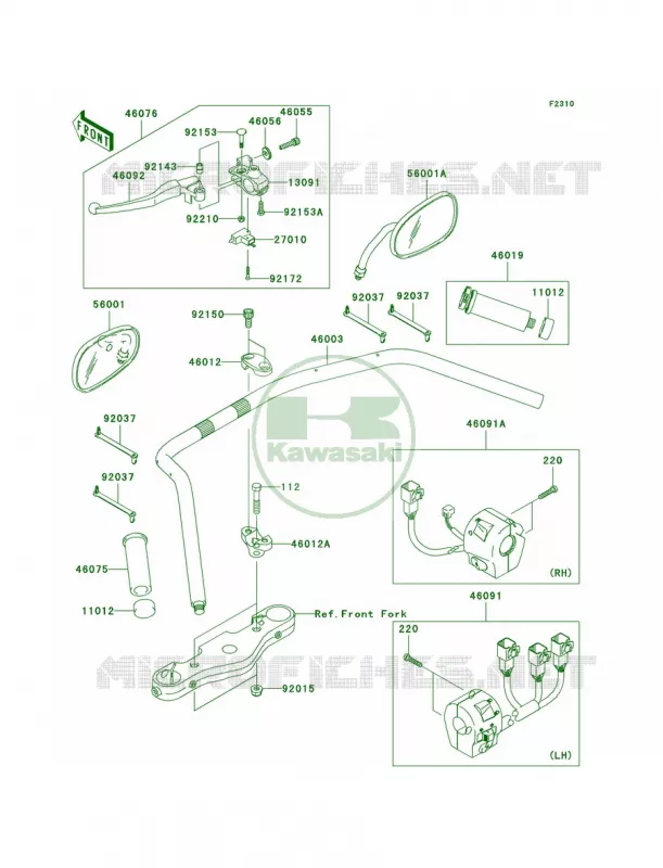 Handlebar Kawasaki MOTOS 2000 2006 Vulcan 2000  VN2000A6F