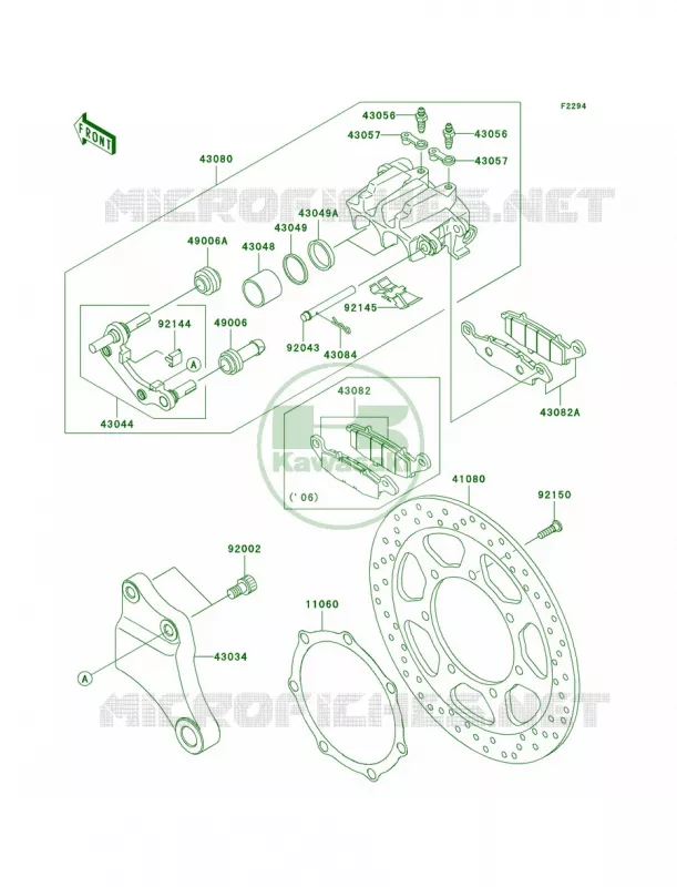 Rear Brake Kawasaki MOTOS 2000 2006 Vulcan 2000  VN2000A6F