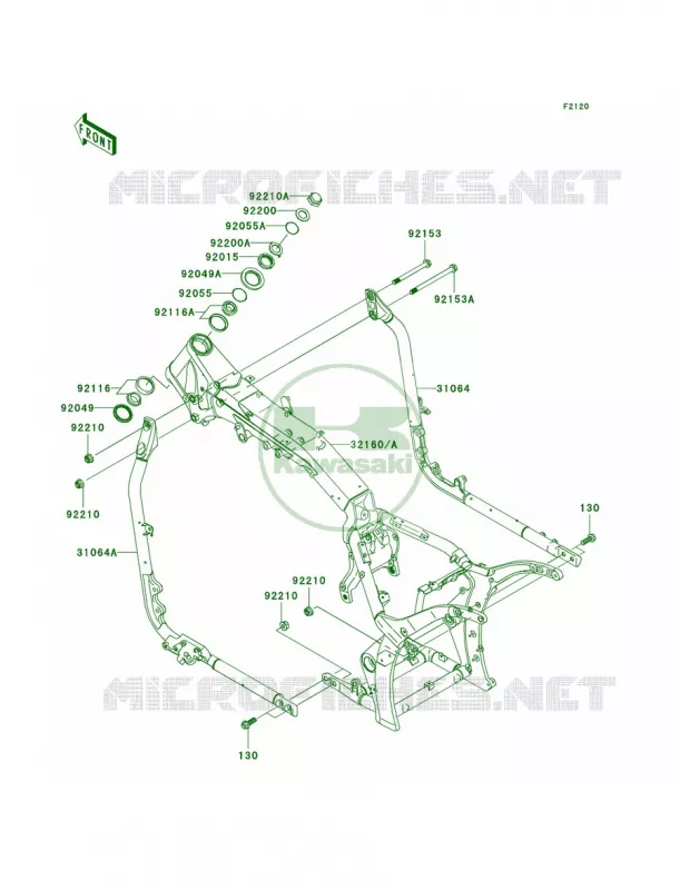 Frame Kawasaki MOTOS 2000 2006 Vulcan 2000 Classic  VN2000E6F