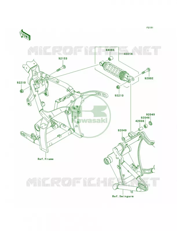 SuspensionShock Absorber Kawasaki MOTOS 2000 2006 Vulcan 2000 Classic  VN2000E6F