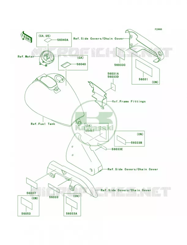 Labels Kawasaki MOTOS 500 2005 Vulcan 500 LTD  EN500-C10