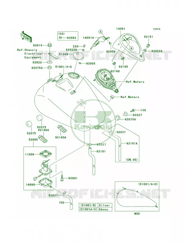 Fuel Tank Kawasaki MOTOS 1500 2005 Vulcan 1500 Classic  VN1500-N4