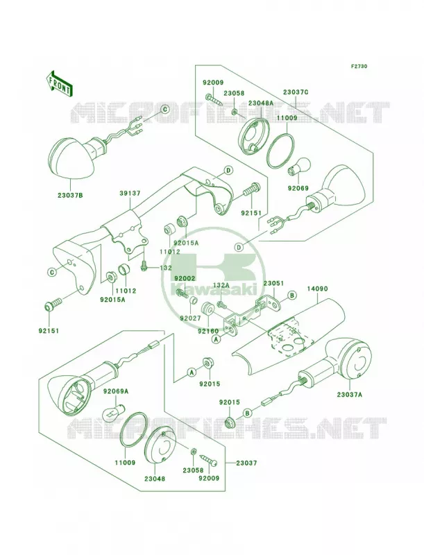 Turn Signals Kawasaki MOTOS 1500 2005 Vulcan 1500 Classic  VN1500-N4
