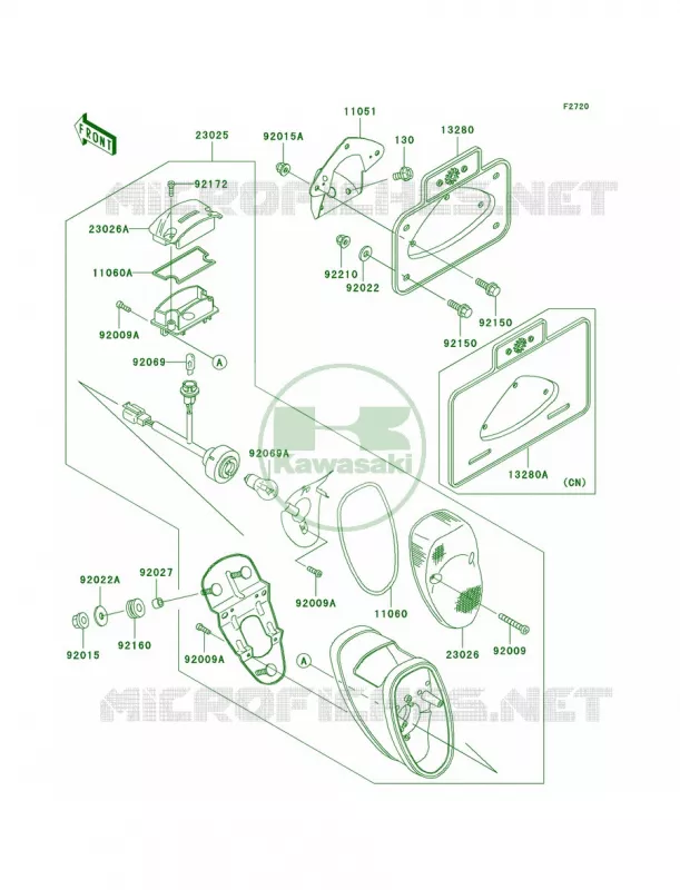 Taillights Kawasaki MOTOS 1500 2005 Vulcan 1500 Drifter  VN1500-R5