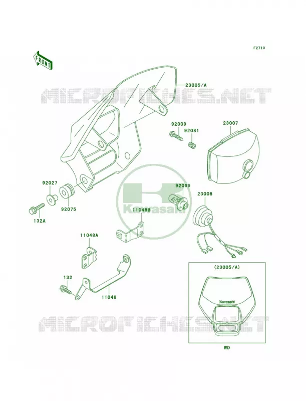 Headlights Kawasaki MOTOS 200 2005 KDX200  KDX200-H11