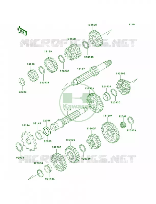 Transmission Kawasaki MOTOS 200 2005 KDX200  KDX200-H11
