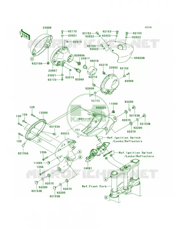 Headlights Kawasaki MOTOS 2000 2005 Vulcan 2000  VN2000-A2