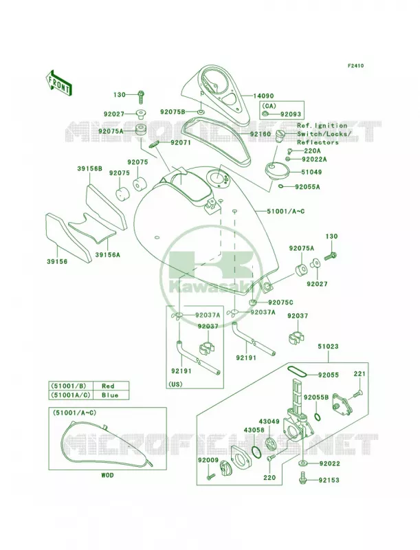 Fuel Tank Kawasaki MOTOS 800 2005 Vulcan 800  VN800-A11