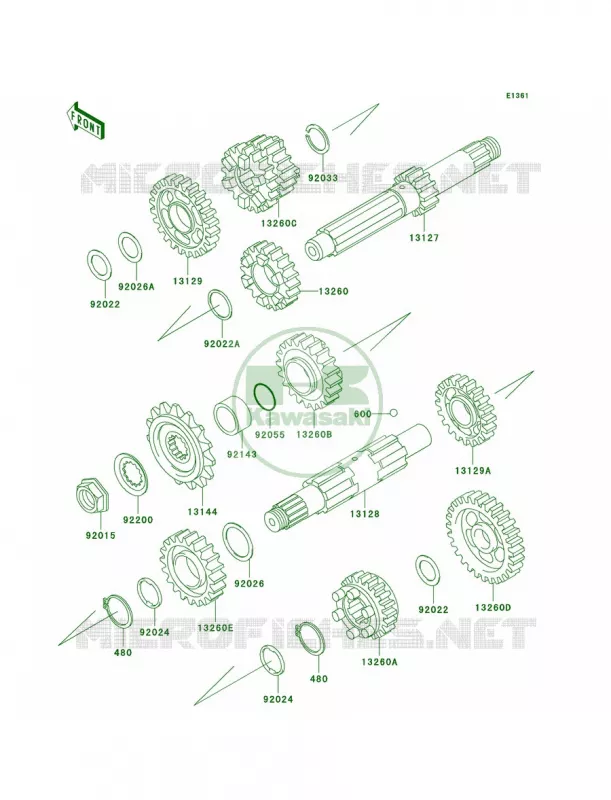 Transmission Kawasaki MOTOS 800 2005 Vulcan 800  VN800-A11