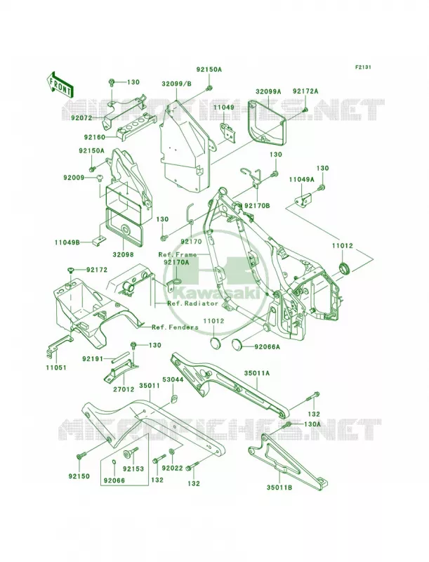 Frame Fittings Kawasaki MOTOS 800 2005 Vulcan 800 Classic  VN800-B10
