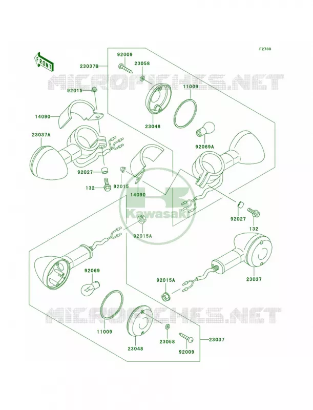 Turn Signals Kawasaki MOTOS 500 2004 Vulcan 500 LTD  EN500-C9
