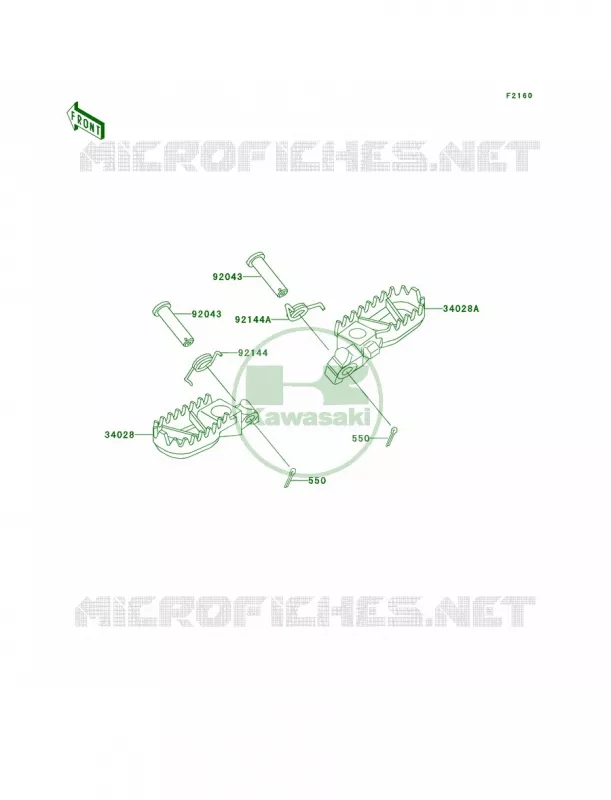 Footrests Kawasaki MOTOS 220 2005 KDX220R  KDX220-A12