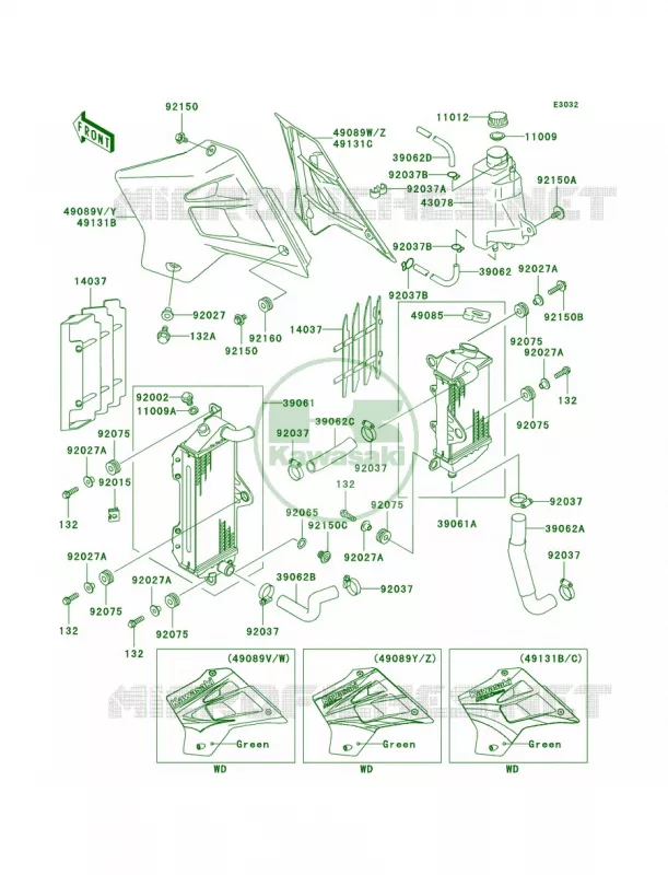 Radiator Kawasaki MOTOS 220 2005 KDX220R  KDX220-A12