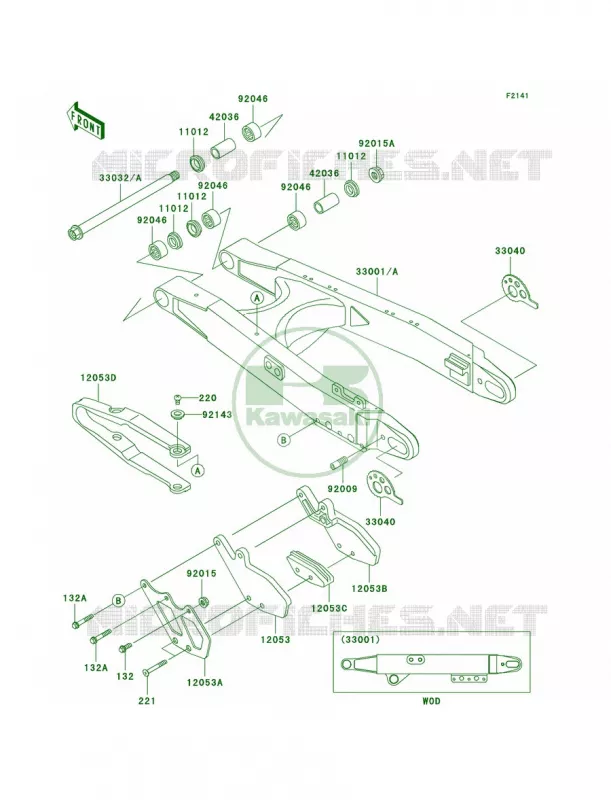 Swingarm Kawasaki MOTOS 220 2005 KDX220R  KDX220-A12