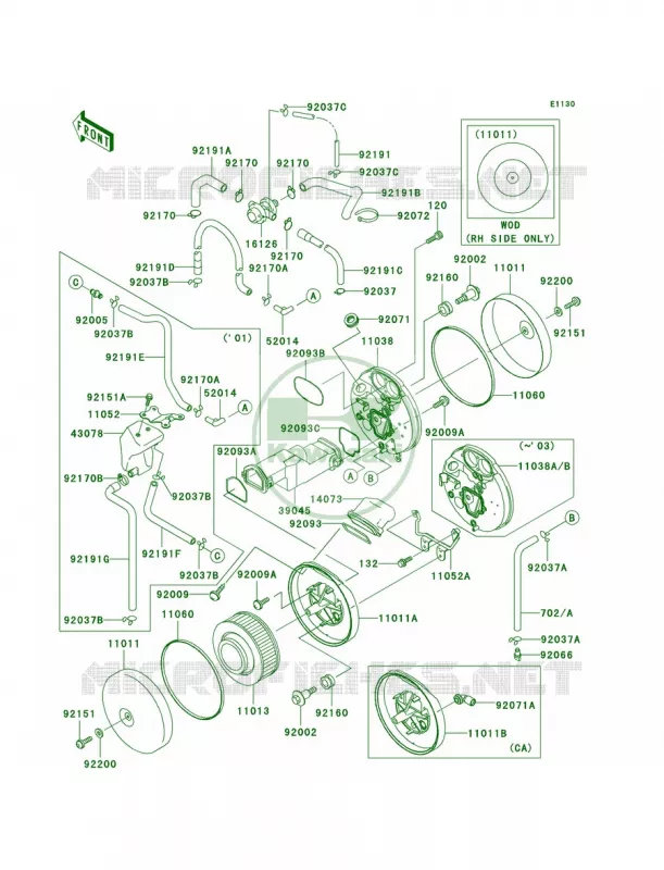 Air Cleaner Kawasaki MOTOS 1500 2004 Vulcan 1500 Drifter  VN1500-R4