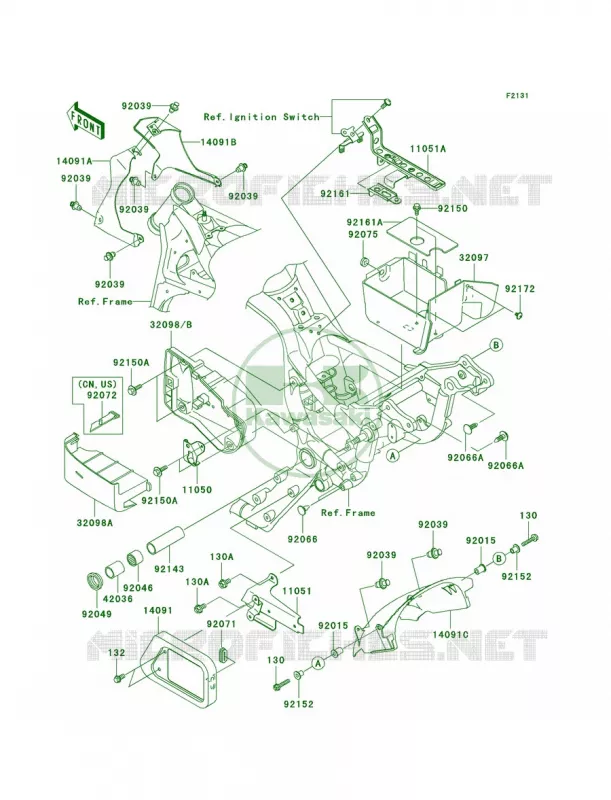 Frame Fittings Kawasaki MOTOS 1500 2004 Vulcan 1500 Drifter  VN1500-R4