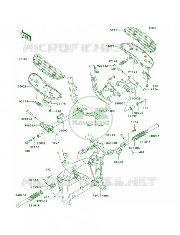 Footrests Kawasaki MOTOS 2000 2004 Vulcan 2000  VN2000-A1