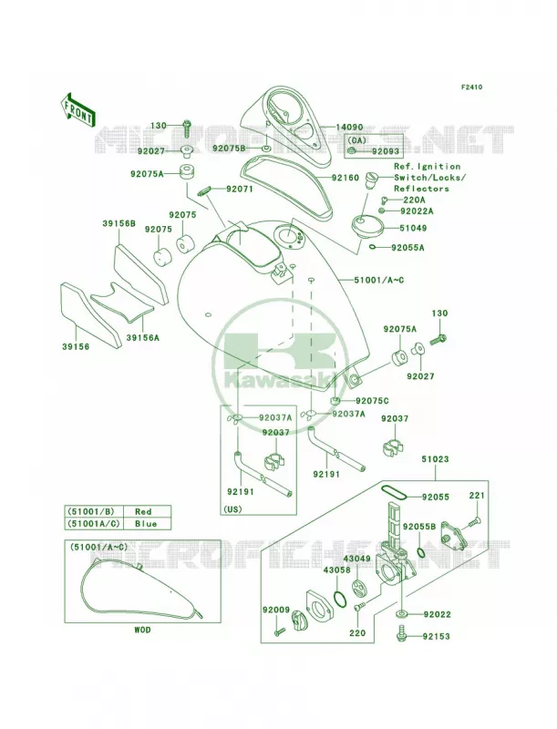 Fuel Tank Kawasaki MOTOS 800 2004 Vulcan 800  VN800-A10