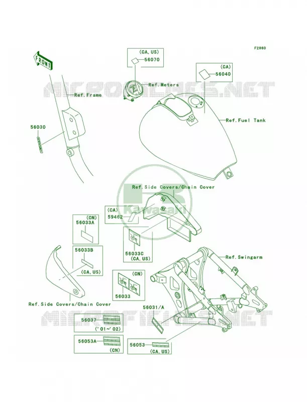 Labels Kawasaki MOTOS 800 2004 Vulcan 800 Drifter  VN800-E4