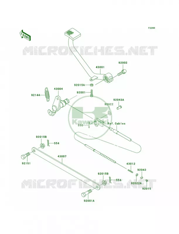 Brake PedalTorque Link Kawasaki MOTOS 500 2003 Vulcan 500 LTD  EN500-C8