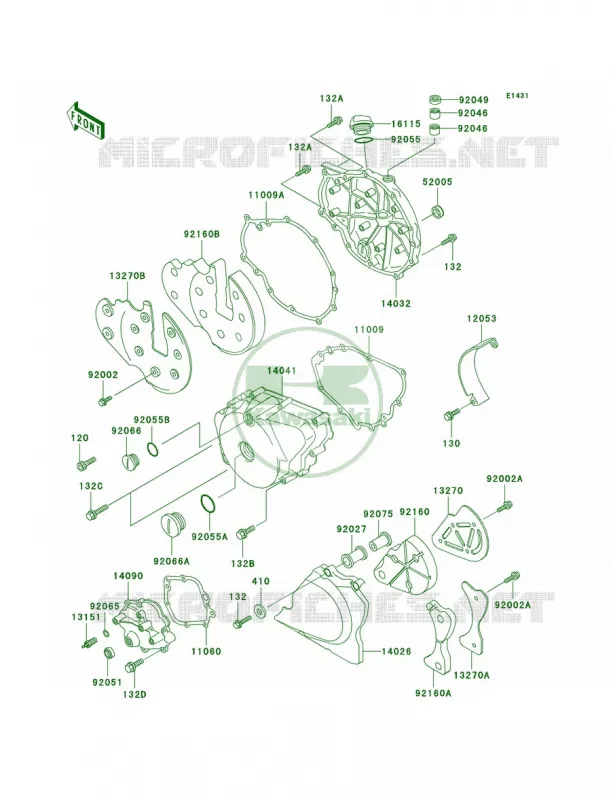 Engine Covers Kawasaki MOTOS 500 2003 Vulcan 500 LTD  EN500-C8