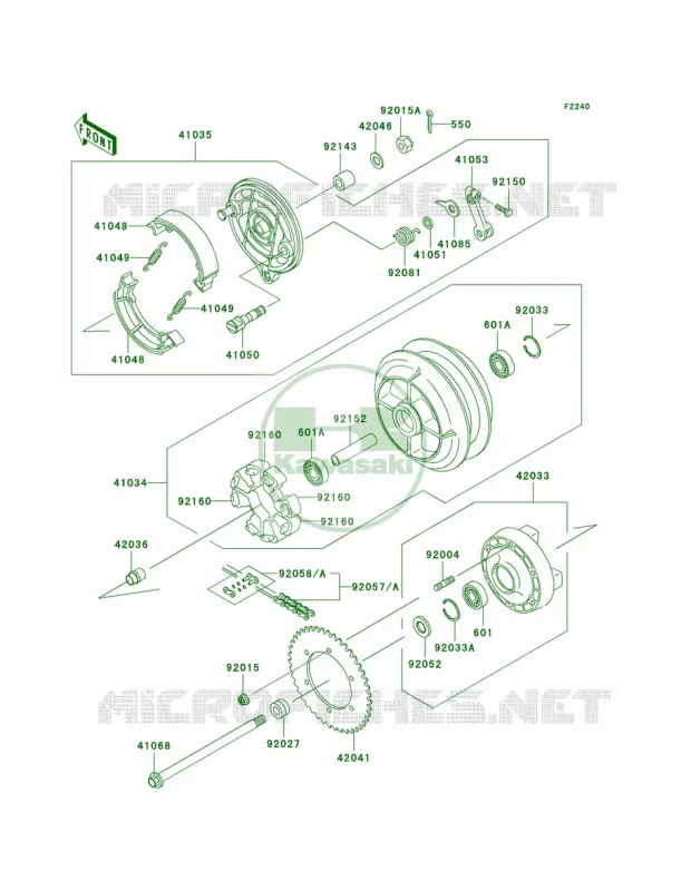 Rear WheelChain Kawasaki MOTOS 500 2003 Vulcan 500 LTD  EN500-C8