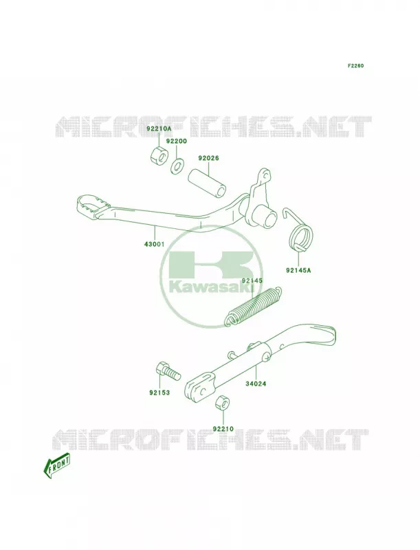 Brake Pedal Kawasaki MOTOS 50 2005 KDX50  KDX50-A3