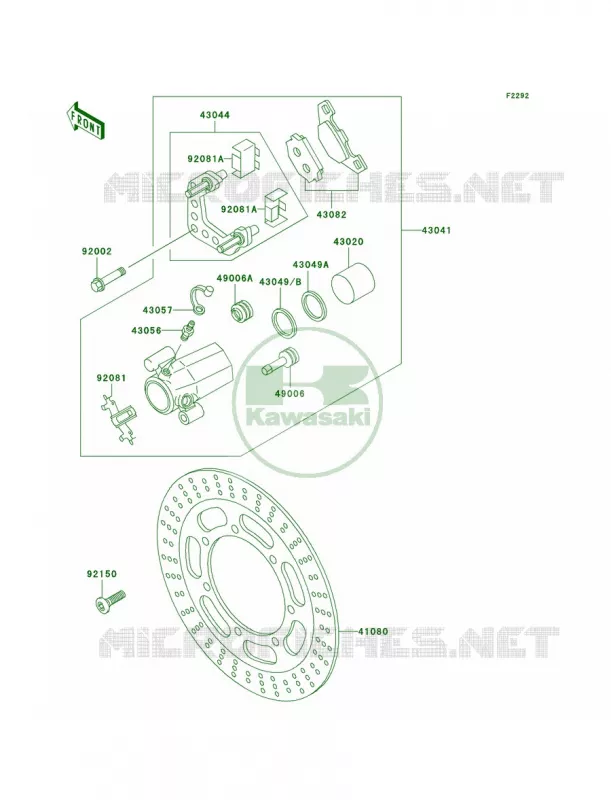 Front Brake Kawasaki MOTOS 800 2003 Vulcan 800  VN800-A9