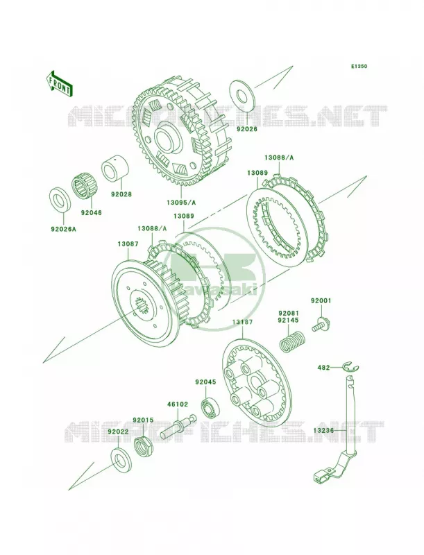 Clutch Kawasaki MOTOS 800 2003 Vulcan 800 Classic  VN800-B8