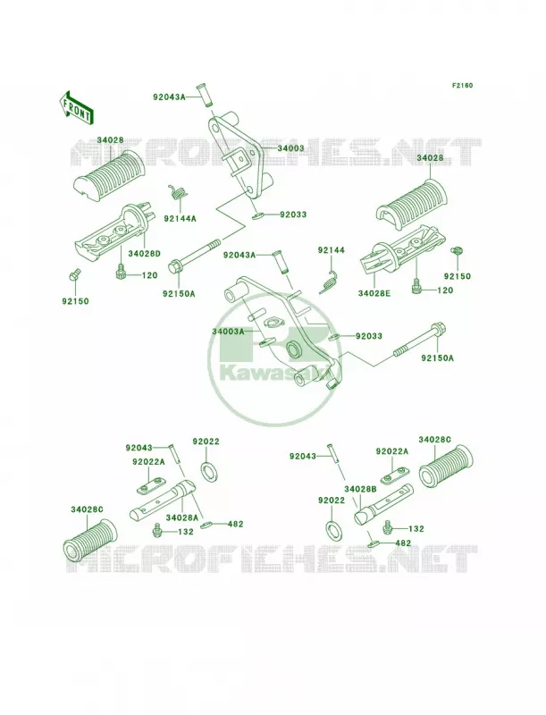 Footrests Kawasaki MOTOS 800 2003 Vulcan 800 Classic  VN800-B8