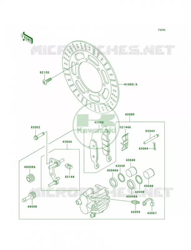 Front Brake Kawasaki MOTOS 800 2003 Vulcan 800 Classic  VN800-B8
