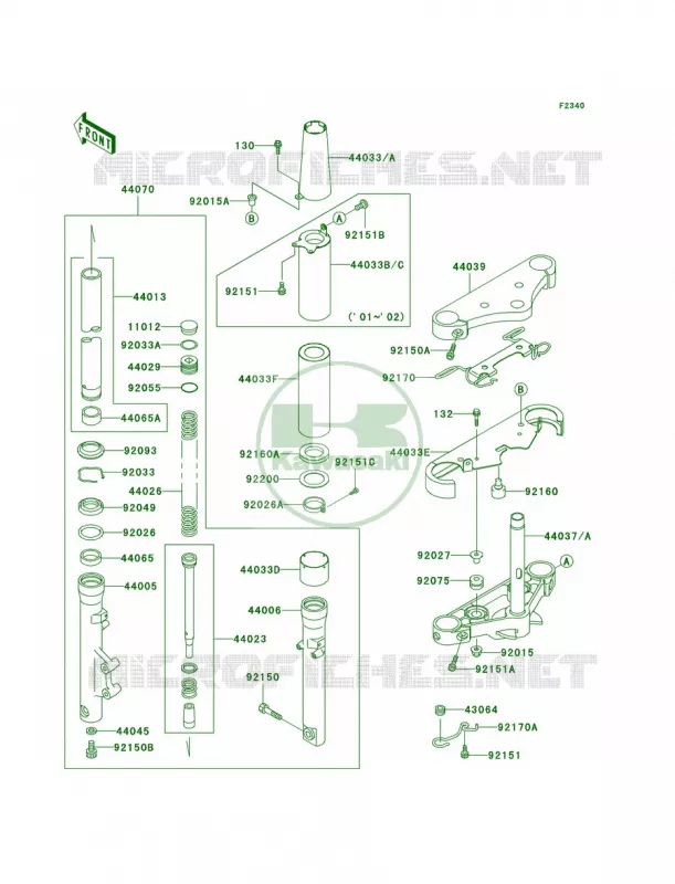 Front Fork Kawasaki MOTOS 800 2003 Vulcan 800 Classic  VN800-B8