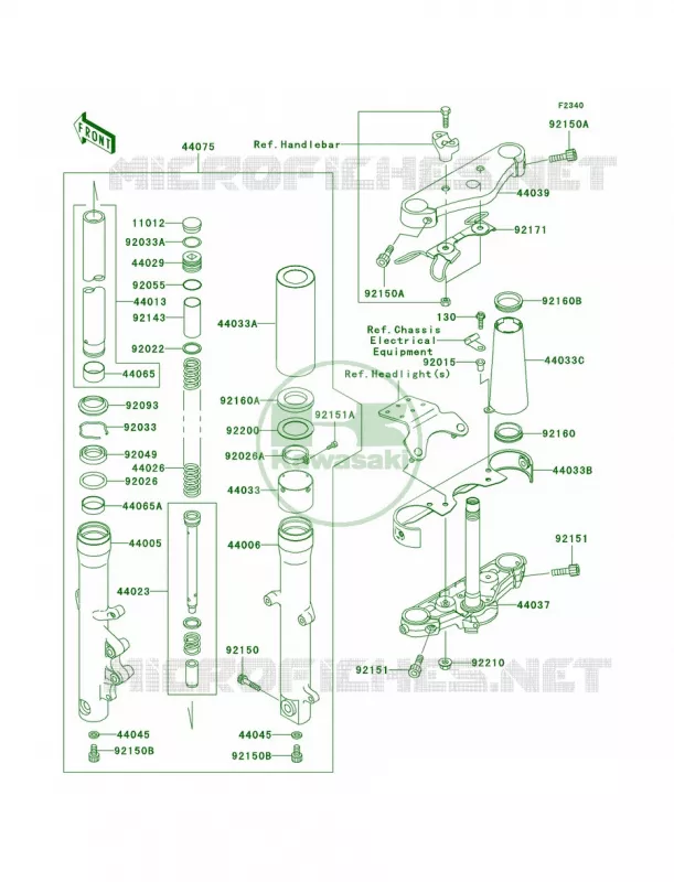 Front Fork Kawasaki MOTOS 800 2003 Vulcan 800 Drifter  VN800-E3