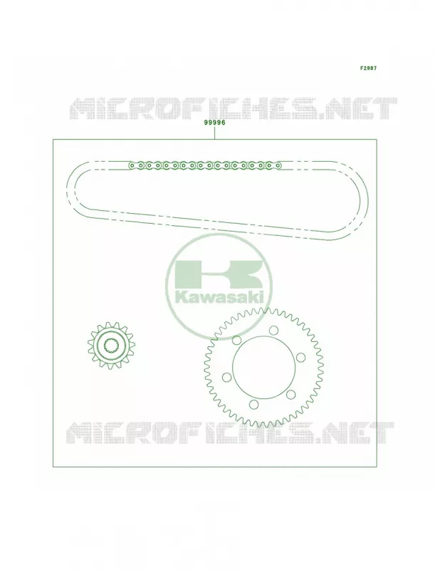 Chain Kit Kawasaki MOTOS 500 2002 Vulcan 500 LTD  EN500-C7