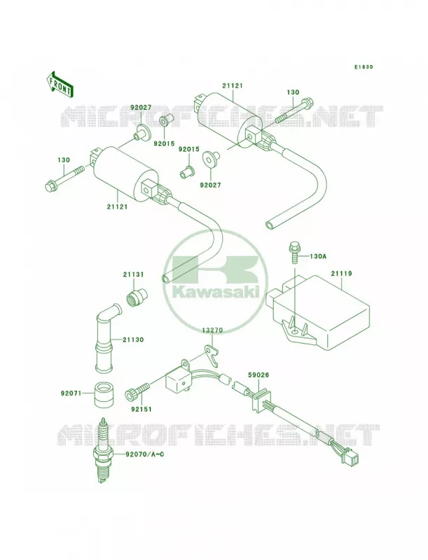 Ignition System Kawasaki MOTOS 500 2002 Vulcan 500 LTD  EN500-C7