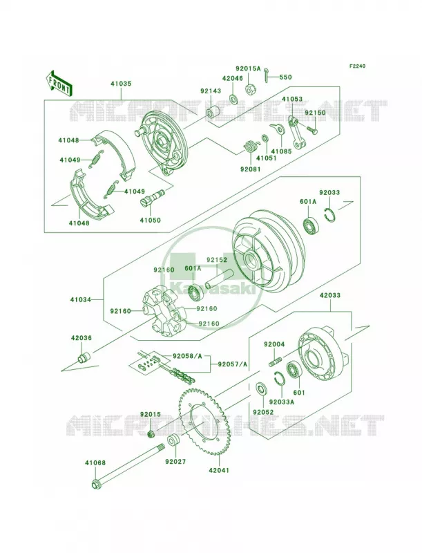 Rear WheelChain Kawasaki MOTOS 500 2002 Vulcan 500 LTD  EN500-C7