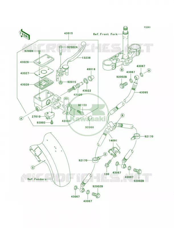 Front Master Cylinder Kawasaki MOTOS 1500 2002 Vulcan 1500 Mean Streak  VN1500-P1