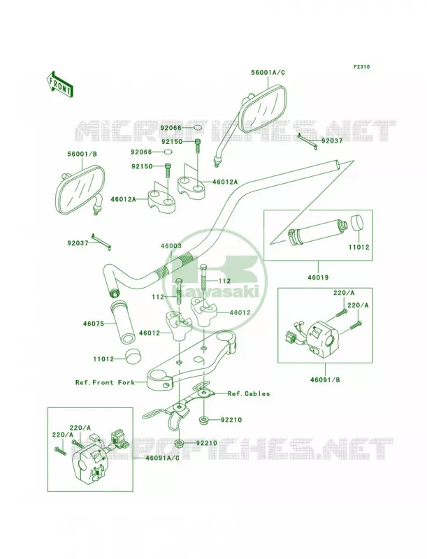 Handlebar Kawasaki MOTOS 1500 2002 Vulcan 1500 Drifter  VN1500-R2
