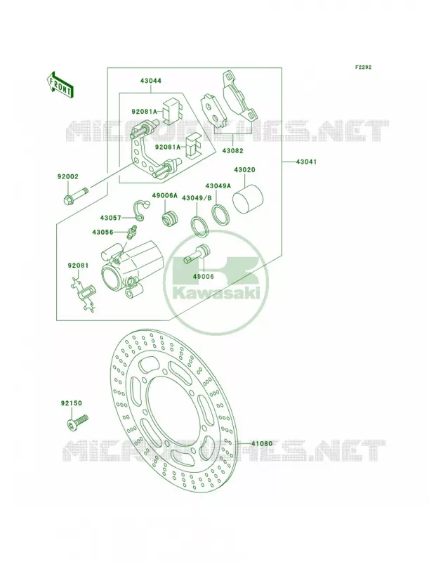 Front Brake Kawasaki MOTOS 800 2002 Vulcan 800  VN800-A8