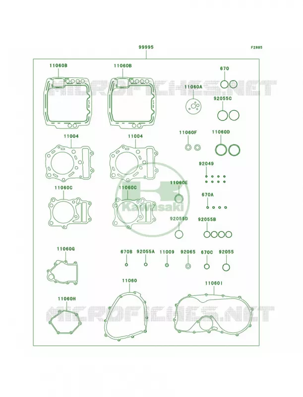 Gasket Kit Kawasaki MOTOS 800 2002 Vulcan 800  VN800-A8