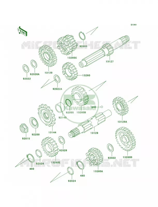 Transmission Kawasaki MOTOS 800 2002 Vulcan 800  VN800-A8
